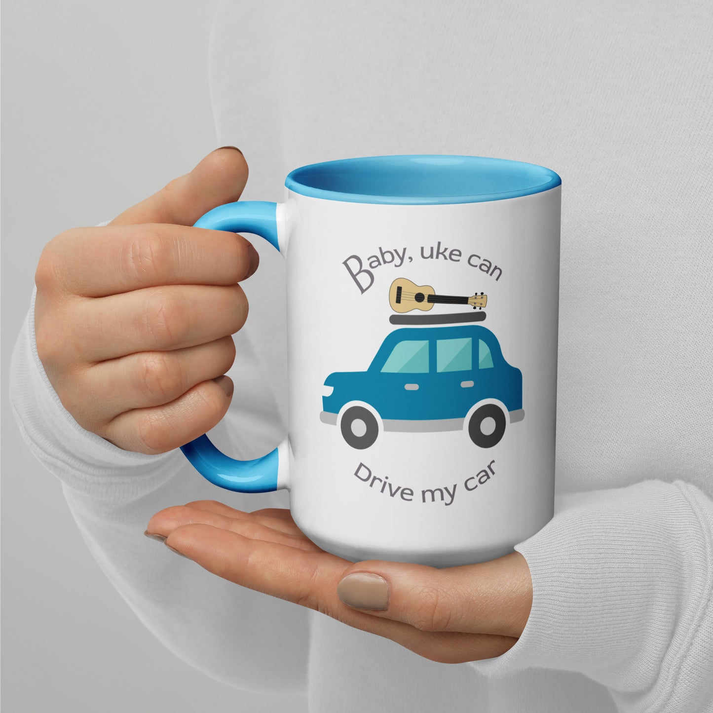 Baby, Uke Can Drive My Car | Ceramic Mug – Accent Colors • 2 Sizes